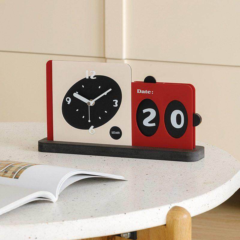 wozoom屋准现代家居座钟客厅家用日历摆件ins风创意桌面装饰品,家居饰品,桌面摆件,淘宝优惠券,粉丝福利购,淘宝优惠卷