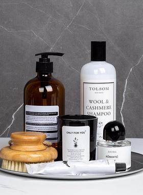 样板房浴室软装饰浴室组合装饰品香薰蜡烛护手霜按摩刷托盘道具