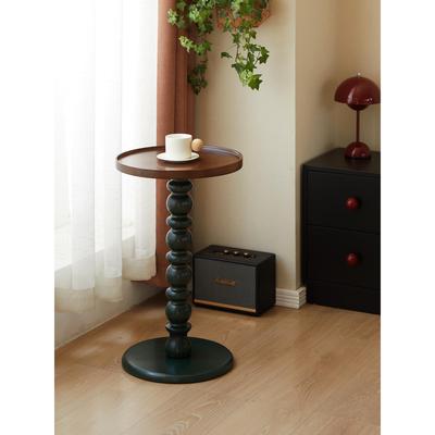 覆古实木边几客厅家用法式小茶几阳台网红创意休闲小圆桌咖啡桌子