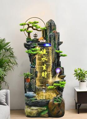 水幕墙假山流水喷泉落地招财摆件办公室客厅玄关风水轮鱼池景观