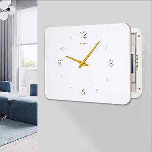 电表箱装饰画带钟表竖款简约挂钟空开箱电闸配电箱遮挡时钟免打孔