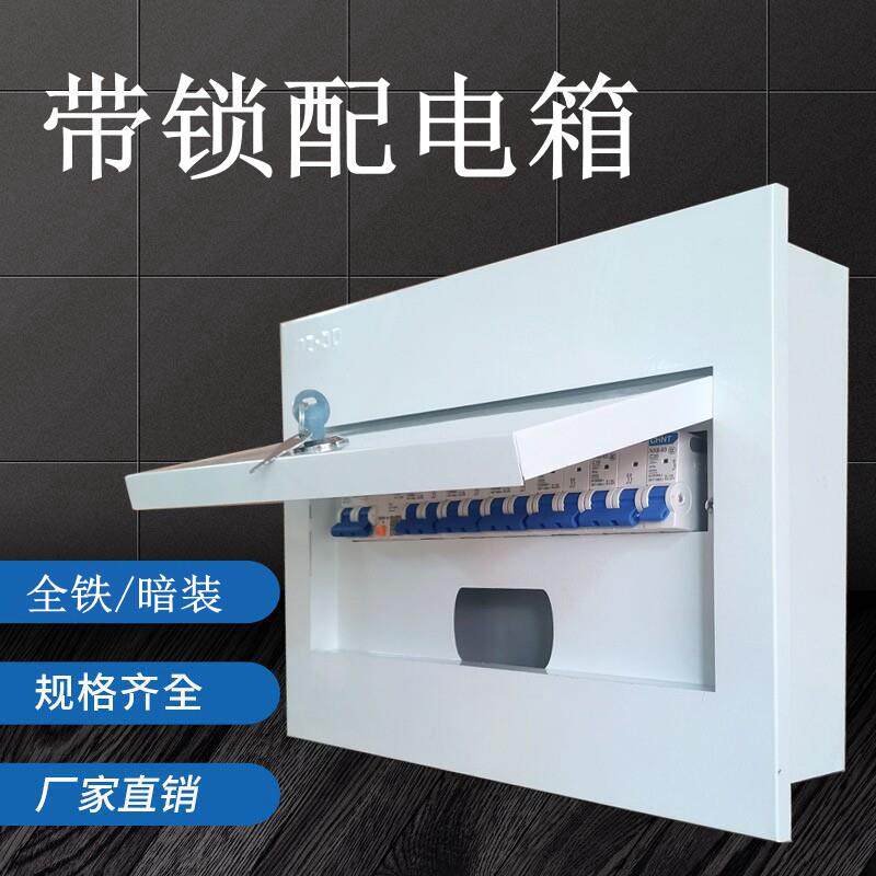 带锁漏保箱防盗配电箱暗装空气开关保护盒15/20路白色闸刀箱铁箱