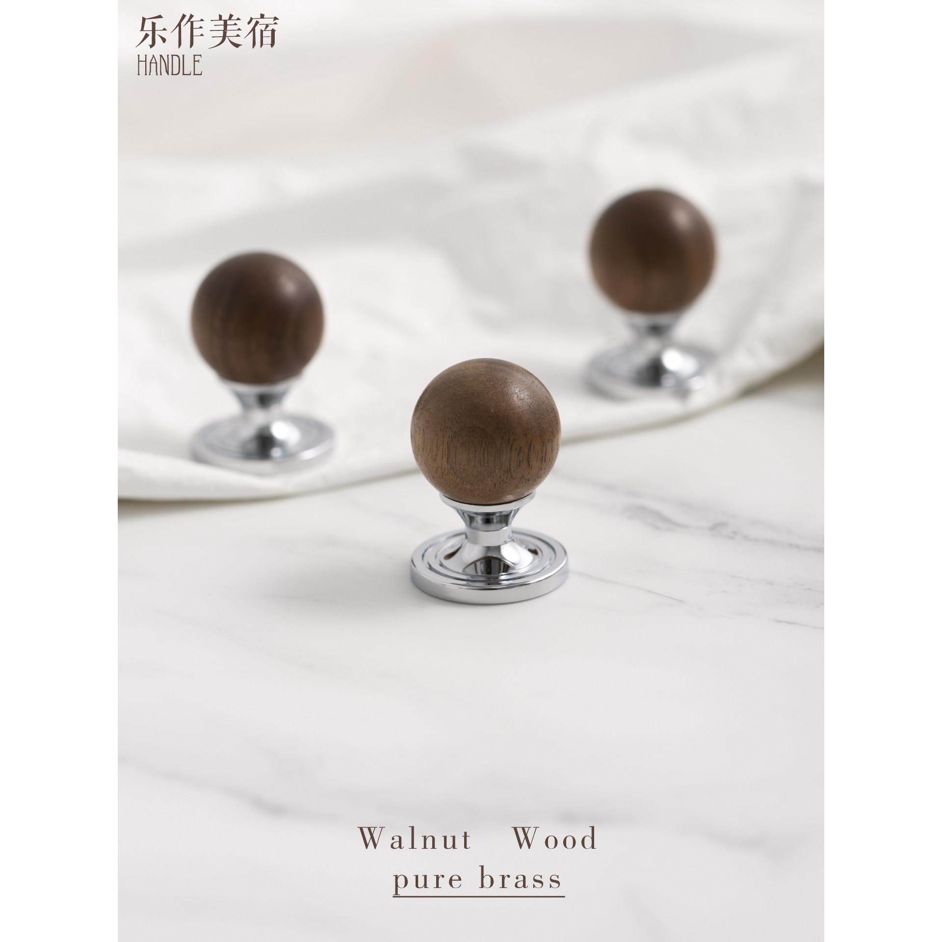 中古风覆古胡桃木黄铜拉手法式极简衣柜橱柜抽屉鞋柜门把手小拉手,基础建材,小拉手,淘宝优惠券,粉丝福利购,淘宝优惠卷