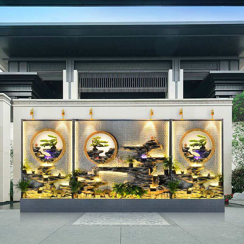 大型水幕墙流水屏风新中式进门玄关流水摆件别墅庭院户外喷泉造景,家居饰品,流水摆件,淘宝优惠券,粉丝福利购,淘宝优惠卷