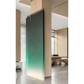 简约INS风屏风亚克力有机玻璃屏风隔断半透明渐变绿色移动样品房