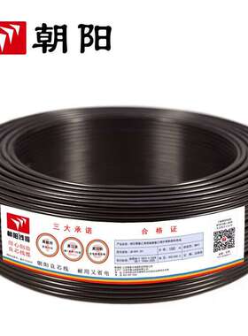 朝阳电线 ZB-RVV 电源线黑色护套线国标阻燃2芯2.5平方100米