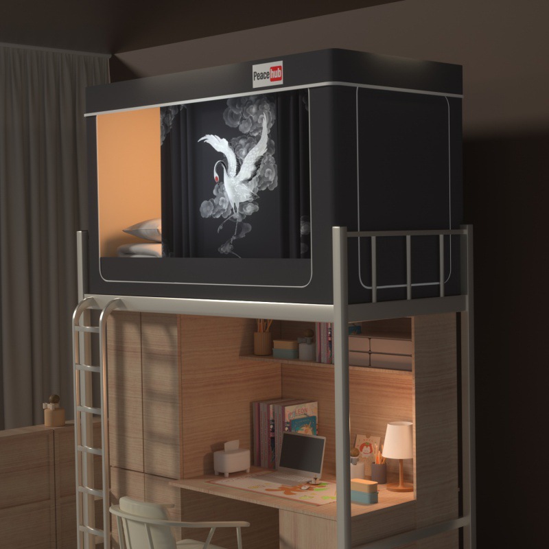 全封闭强遮光蚊帐学生宿舍床帘一体式寝室上下铺专用三开门蚊帐