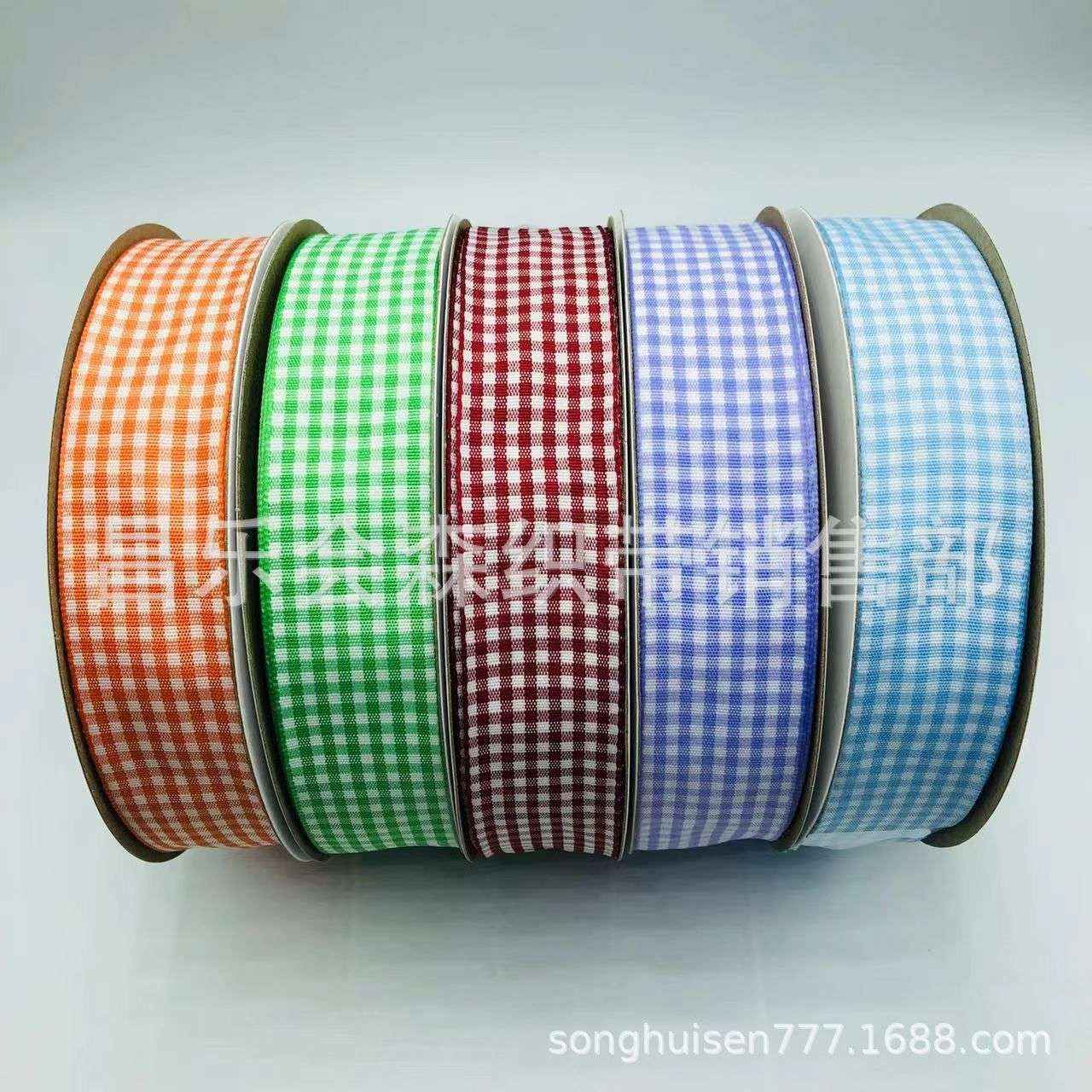 格子丝带英伦风布带发饰蝴蝶结装饰鲜花水果蛋糕盒礼品盒包装彩带