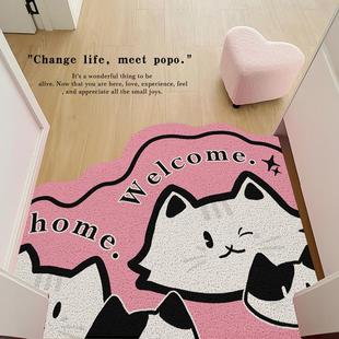 猫咪入户门地垫玄关进门耐脏pvc脚垫家用防滑入户门垫大门口地毯