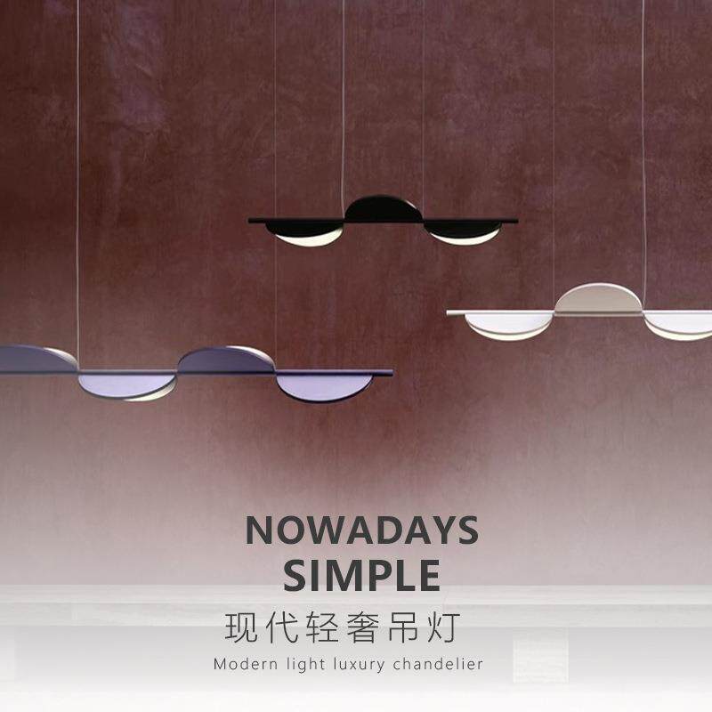 意大利餐厅吧台餐桌长条客厅展厅茶室设计师创意叶子全光谱吊灯
