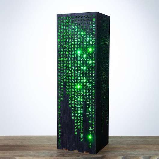 跨境爆款green code lamp绿色代码夜灯象形文字灯箱led灯气氛台灯
