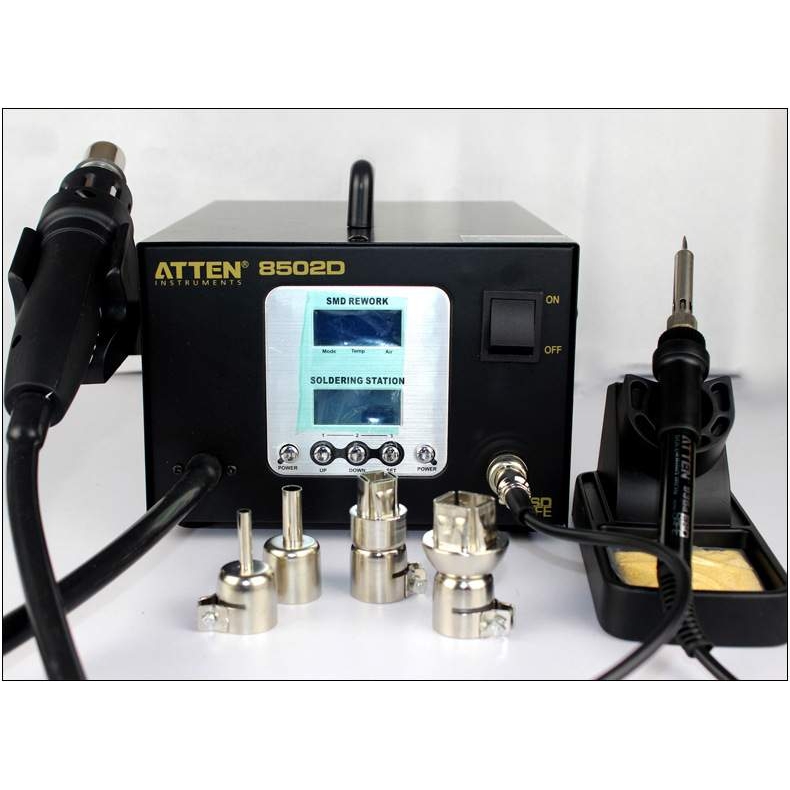 安泰信ATTEN AT8502D二合一数显无铅拆焊返修台热风枪焊台电烙铁