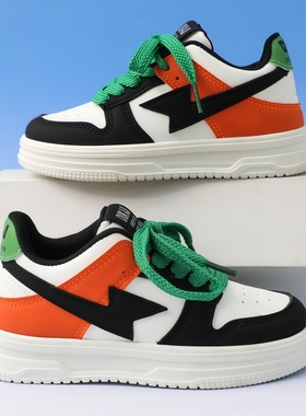 儿童板鞋秋冬新款加绒保暖男女中大童小学生防滑防水皮二棉休闲鞋