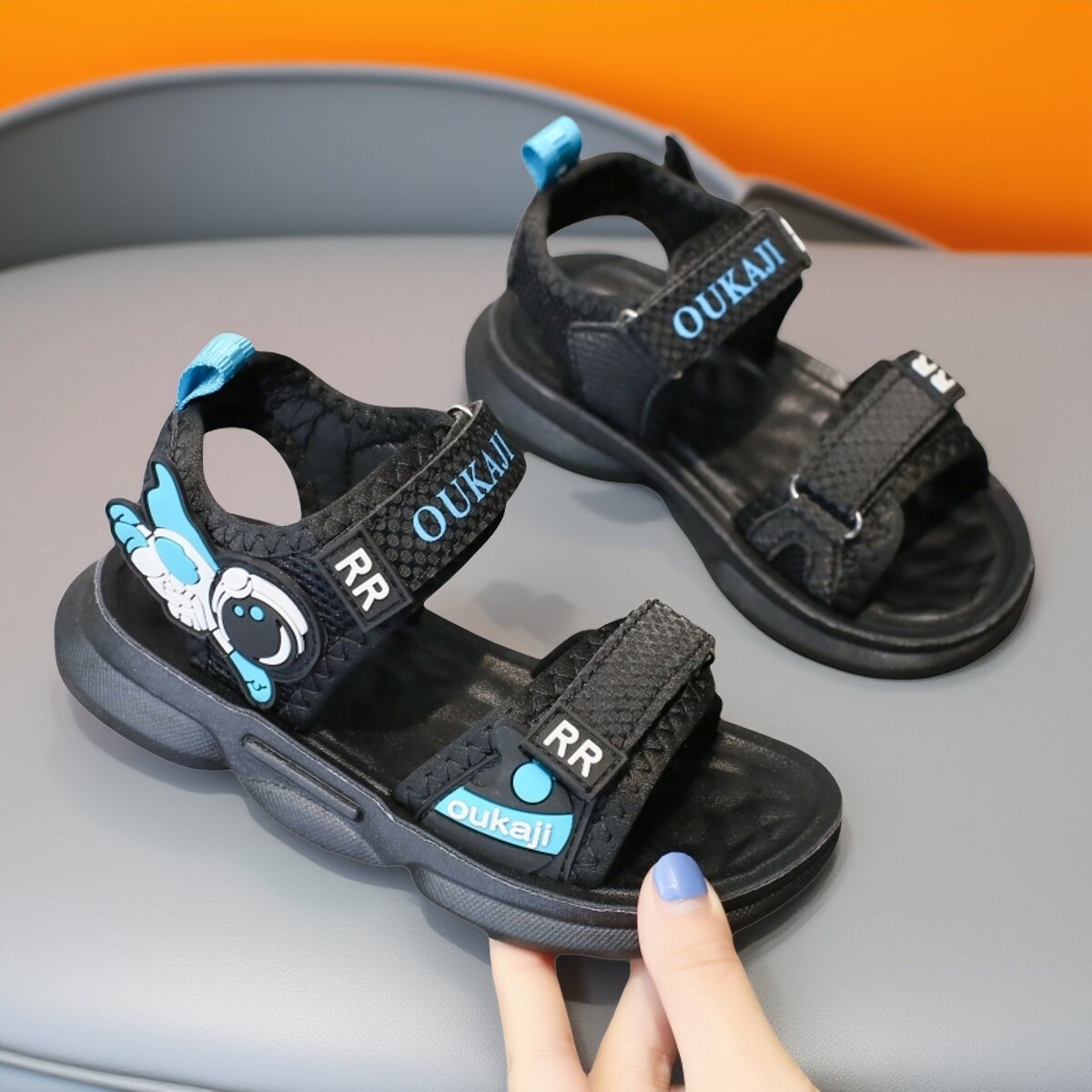 男童凉鞋韩版沙滩鞋夏中大童小学生休闲帅气运动男孩防滑软底凉鞋