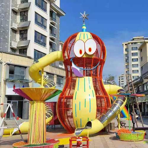 花生主题儿童游乐设备户外非标大型滑梯 幼儿园滑梯不锈钢滑梯