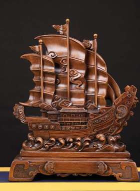 一帆风顺帆船摆件公司大厅前台办公室桌商务乔迁升职开业工艺礼品