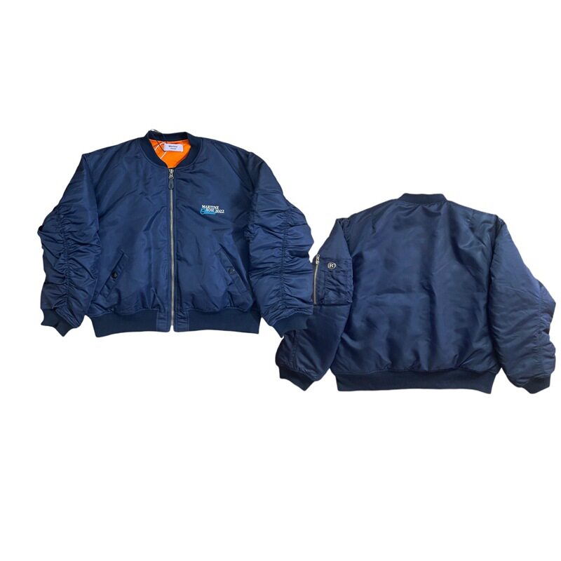 Martine Rose 藏蓝飞行员棉服夹克YKK拉链/面布采用100%尼龙面料