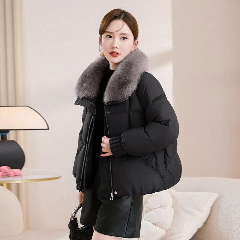 短款大毛领服女年冬季新款时尚棉袄洋气高端小个子棉服外套