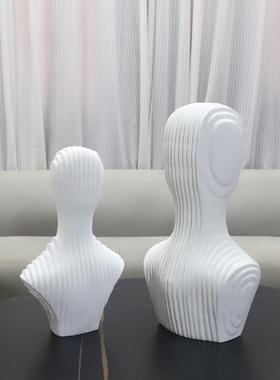 现代简约家几何白色抽摆象人物雕塑脂件客PJJ厅卧室玄关酒树店居