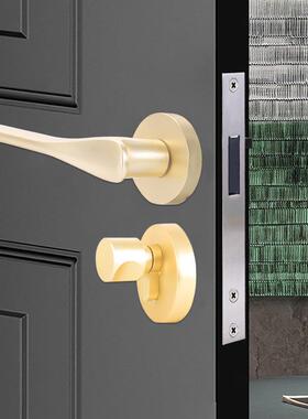 太空门铝RML门锁室内卧室把手灰色手实木房门锁磁吸执锁厂具现代