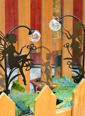 tmue阳能铁UEY艺仙女地插草坪灯户外防水花园灯走道别庭墅太院灯