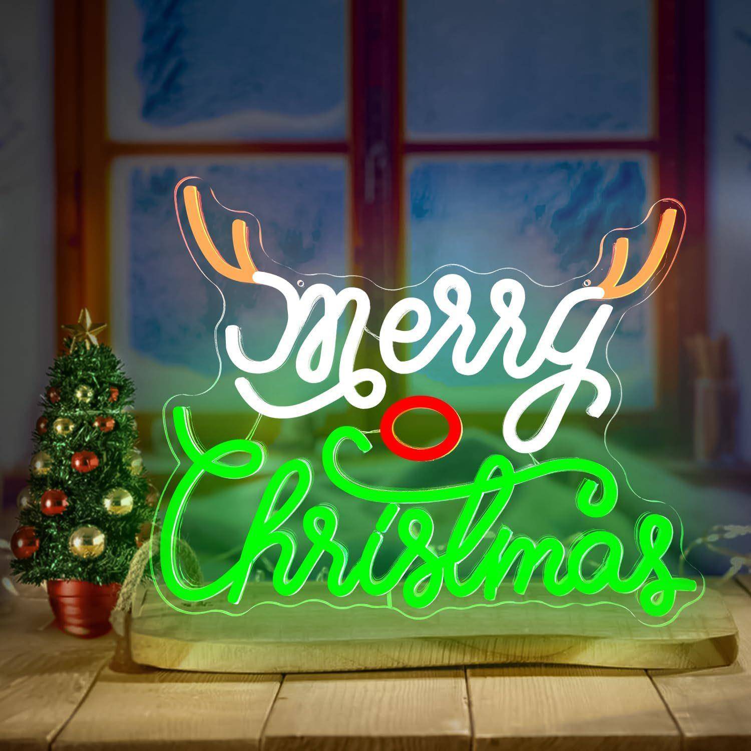 圣诞节霓虹灯Merr对Christmas派霓虹装跨INT饰灯y亚克力造型灯境