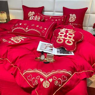 绣婚礼婚喜庆套件新品庆结婚刺中新式全FLF棉四件套多件套