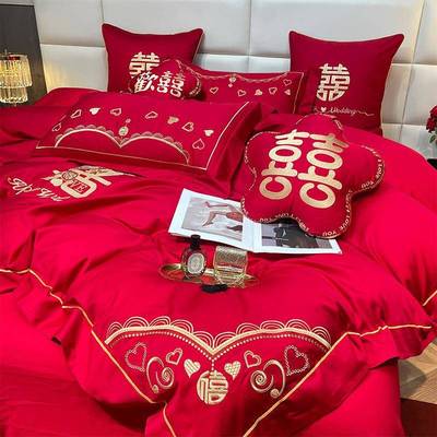 绣婚礼婚喜庆套件新品庆结婚刺中新式全FLF棉四件套多件套