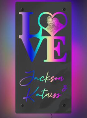 自定义版面亚力镜面发竖光七彩夜灯带遥克控IET镜子镜灯床头氛围