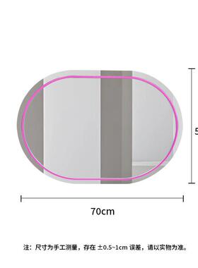 圆形le椭dATY妆镜间壁挂卫生浴室镜带灯防雾梳妆台化镜子挂墙式厂
