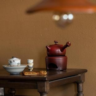 日式 古陶茶 煮禅雅黑侧壶家用复酒精煮茶炉套装 户外旅行瓷便携茶式