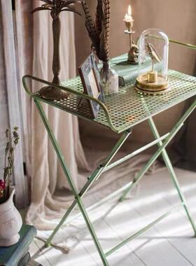 叠OBF铁艺古绿户外桌椅可折边桌多复功插花操作台装饰能绿植仿真