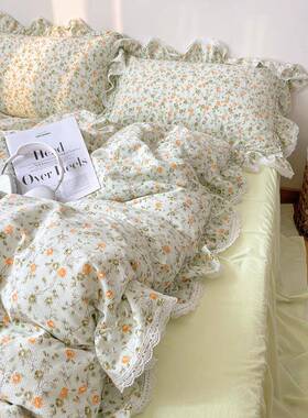 RI0三ATHT超柔裸睡碎花泡洗水棉四件套夏天新款床品件套床裙泡棉