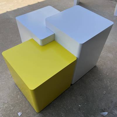 烤漆方形展示台大气商场服装店中岛展览展示公司样品展台展陈展柜