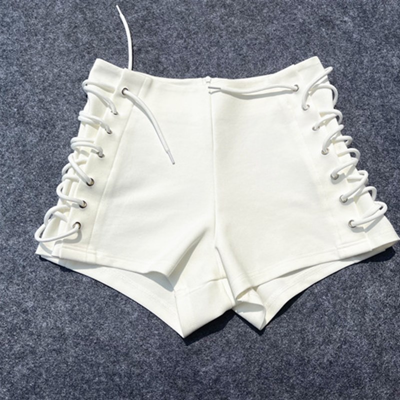黑色高腰西装短裤女夏季外穿白色小个子美式辣妹紧身打底包臀热裤
