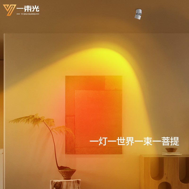 一束光夕阳射灯日不落明装客厅卧室家用过道背景墙玄关商用氛围灯
