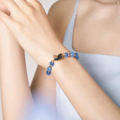 大英博物馆天鹅糖心玛瑙蓝色水晶轻奢手链新款 礼物手串生日礼物