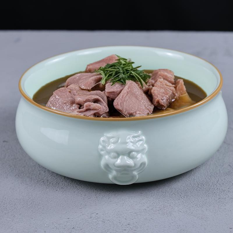 圆形狮子头陶瓷明档汤碗水煮鱼菜平盘餐厅酒店会所饭店私房菜餐具