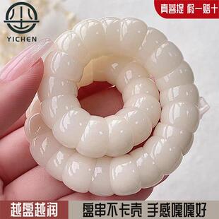 【一尘精品】猪大肠菩提根白玉菩提子渐变绕指柔文玩手串手链
