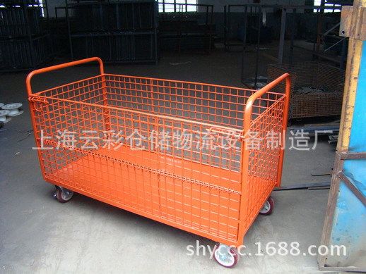 上海武汉网笼车堆垛架物流台车料架手推车金属网箱巧固架工位车