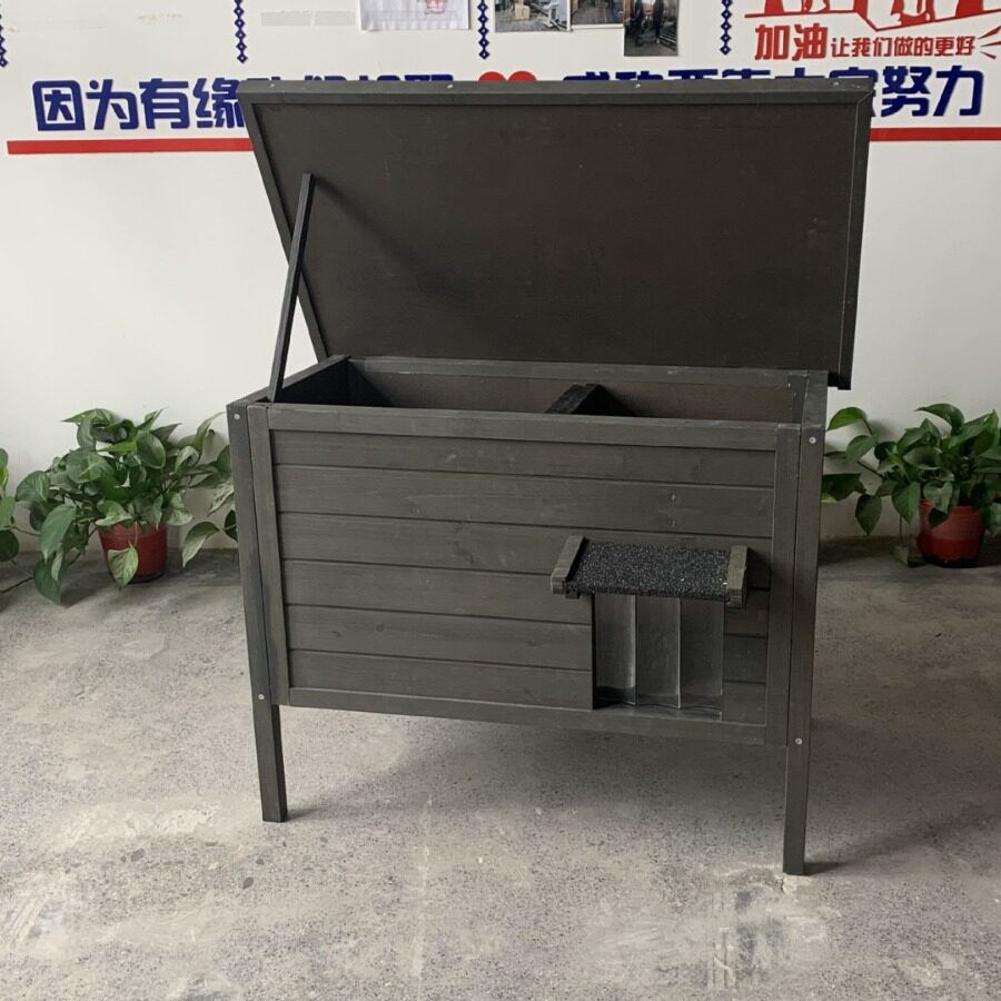 亚马逊实木豪华木质保温室内室外家用宠物猫窝猫房子猫柜隔热防水