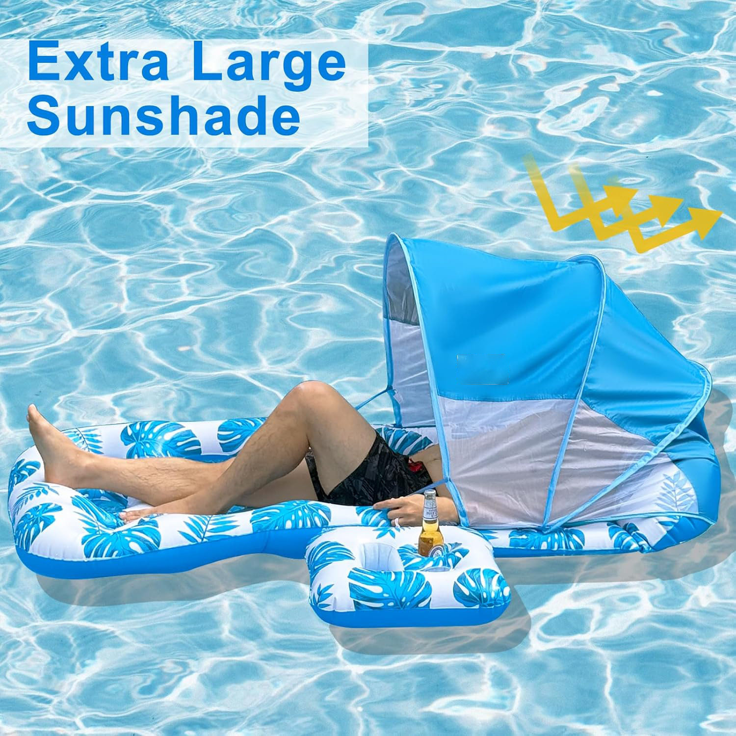 跨境新款充气浮排户外可折叠靠背夹网浮床水上充气用品躺椅漂浮床