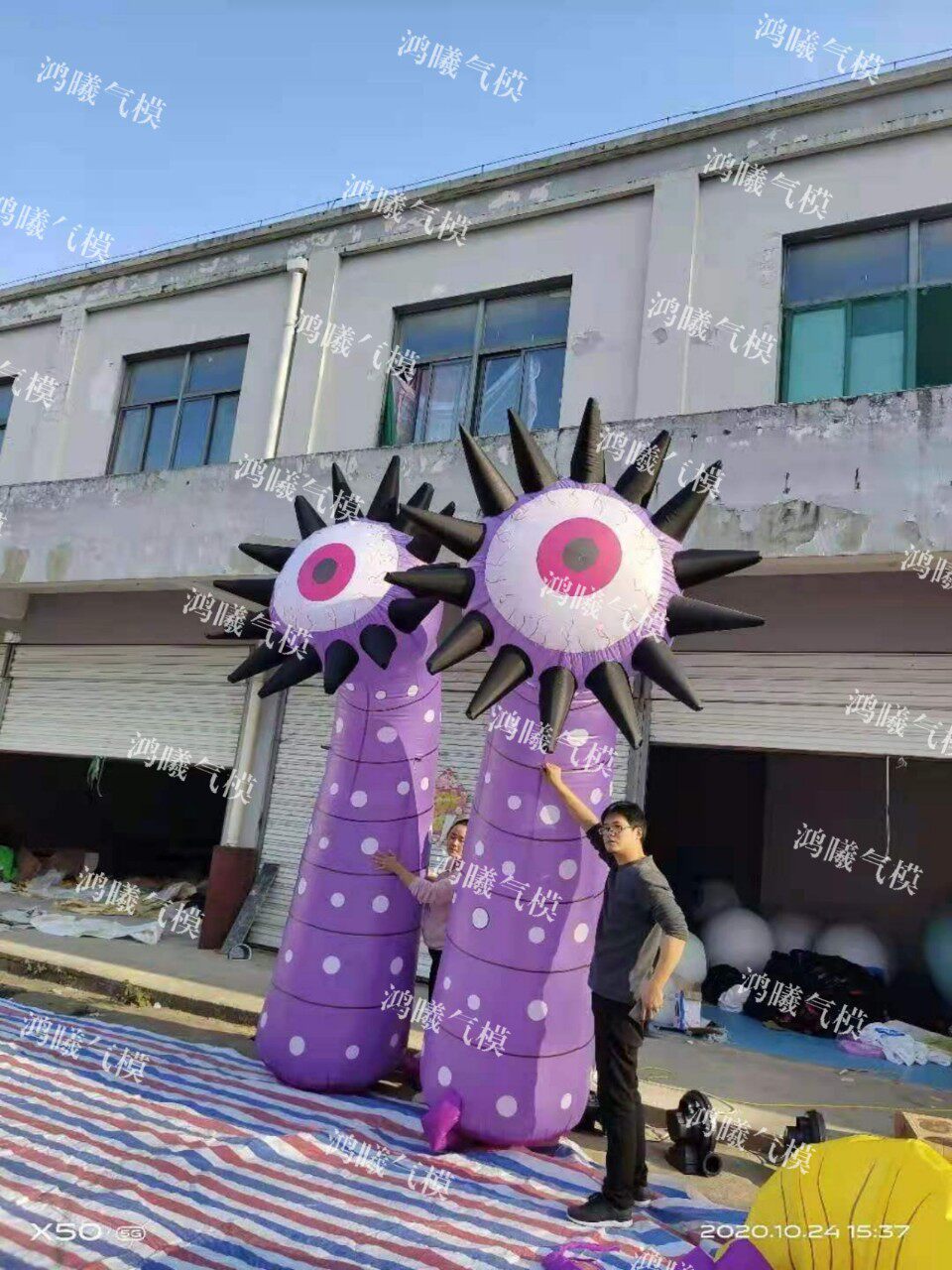 充气花朵仙人掌蘑菇蜗牛仿真植物气模商场公园景区酒吧装饰仙人掌