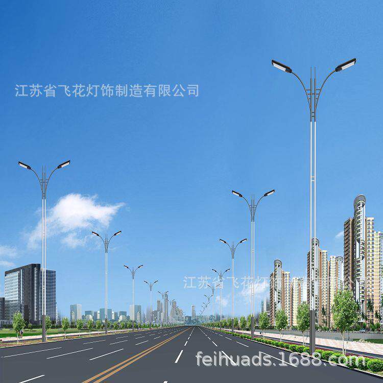 供应道路灯城市主杆道乡村路灯工程亮化改造双臂灯杆Q235灯杆