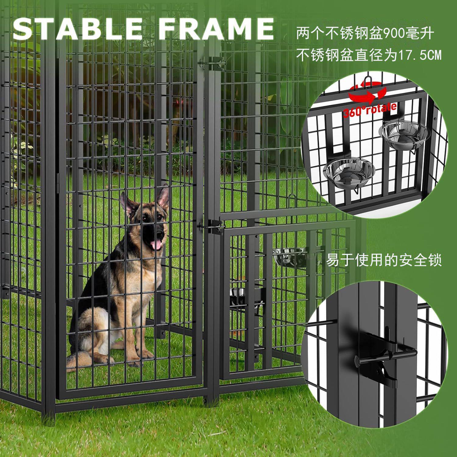 大型家用露营式铁制狗窝户外宠物栏围栏栅栏护栏可拆卸宠物笼批发