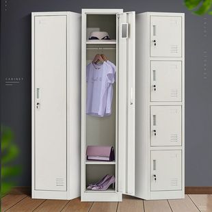 单门更衣柜钢制双人铁皮柜员工宿舍家用收纳储物鞋 柜窄小夹缝衣柜