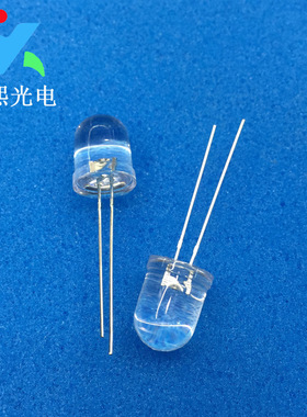 10MM圆头白发翠绿色led灯珠发光二极管 f10绿灯 绿光