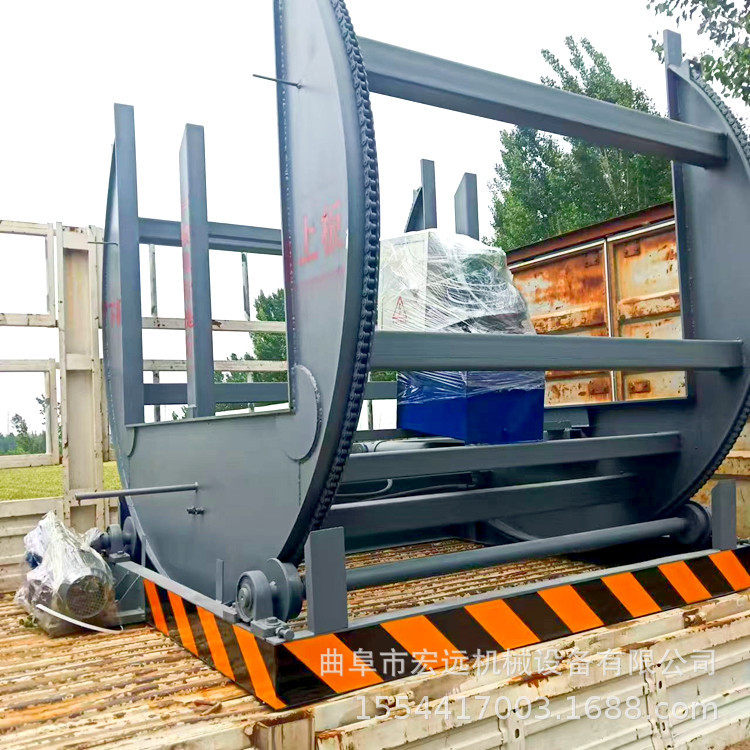 小型卷料360度翻板机5吨石材家具板液压翻转机出口装柜翻包机
