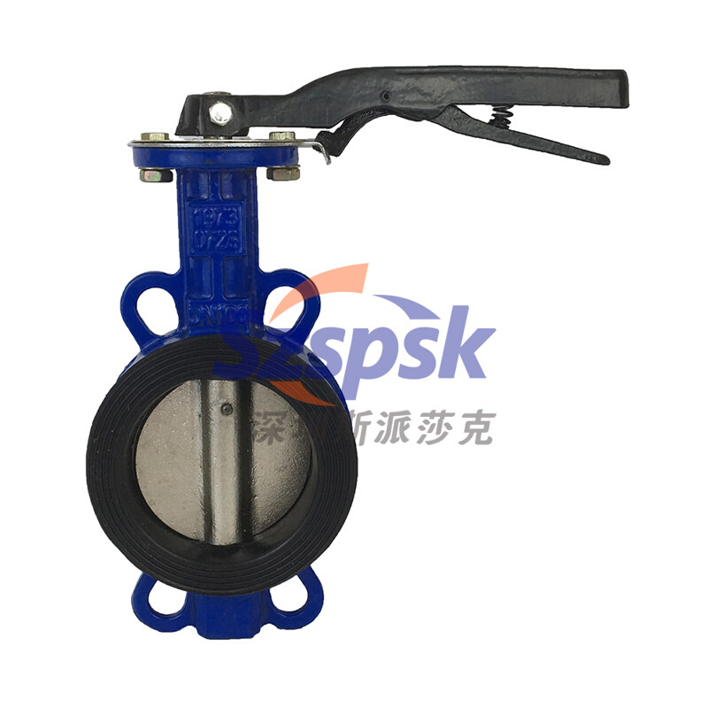 球墨铸铁对夹手动手柄软密封蝶阀D71X-10DN65 80 100 125良工塘沽