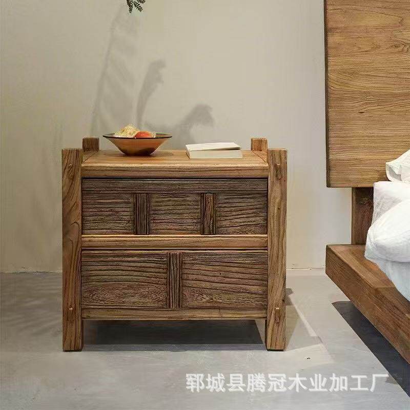 实木床头柜别墅卧室装修小型实木柜客厅条几储物柜沙发边柜